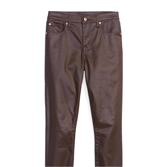 Gap brown coated mid-rise jeans - Picture 1 of 6